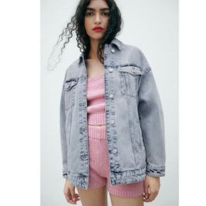 zara oversized denim jacket womens